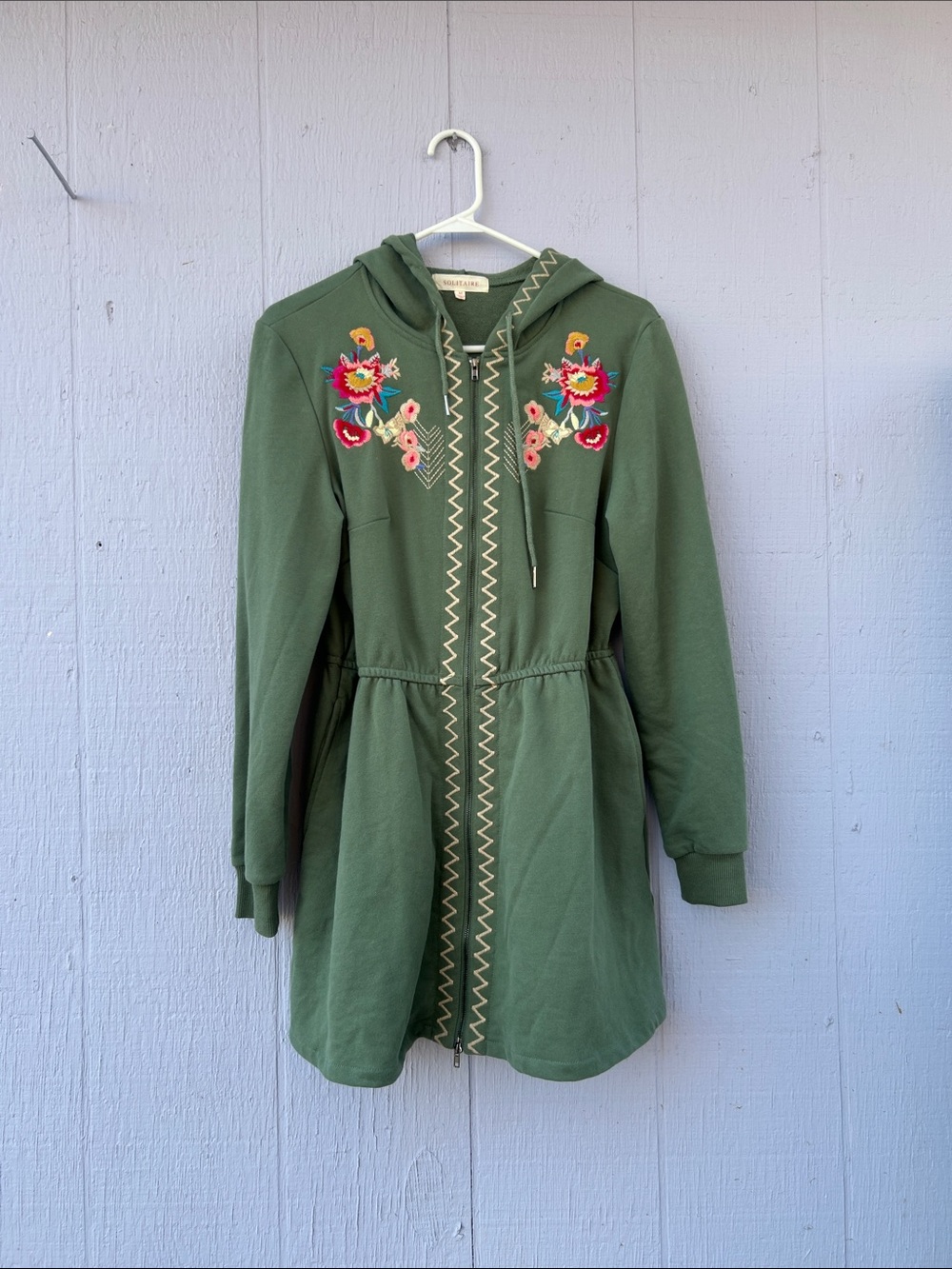 Solitaire Embroidered Hooded Utility Jacket